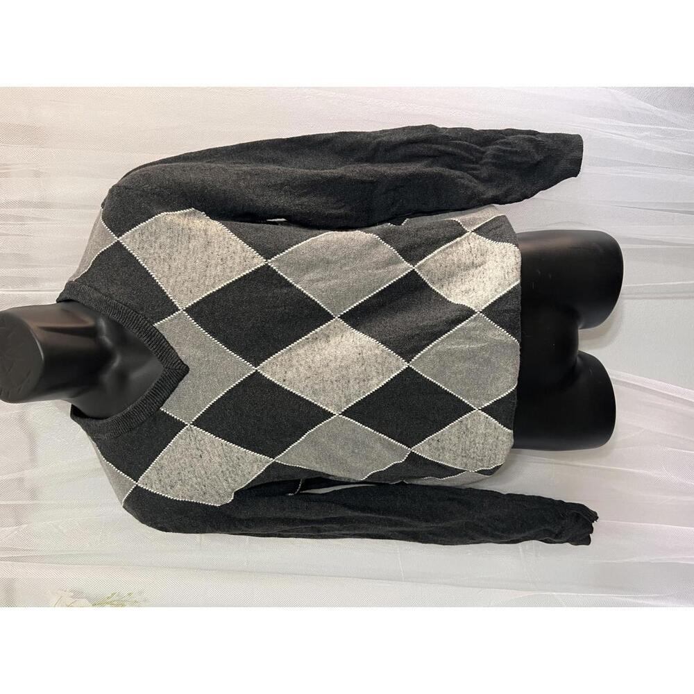 Express Men's Argyle V-Neck‎ Sweater Medium